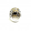 Bague Argent 925 et laiton avec Onyx