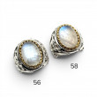 Bague Argent 925 et Laiton avec Pierre de lune bleue