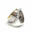 Bague Argent 925 et laiton avec pierres semi-précieuses