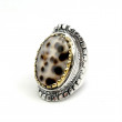 Bague Argent 925 et laiton avec pierres semi-précieuses