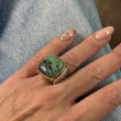 Bague Argent 925 et laiton avec Rubis zoisite