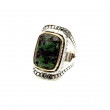 Bague Argent 925 et laiton avec rubis zoisite