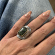Bague Argent 925 et laiton avec rubis zoisite