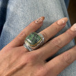 Bague Argent 925 et laiton avec rubis zoisite