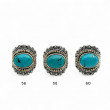 Bague Argent 925 et laiton avec turquoise