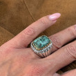 Bague Argent 925 et laiton avec turquoise africaie