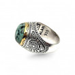 Bague Argent 925 et laiton avec turquoise africaine