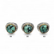 Bague Argent 925 et laiton avec turquoise africaine