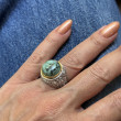 Bague Argent 925 et laiton avec turquoise africaine