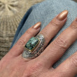 Bague Argent 925 et laiton avec turquoise africaine