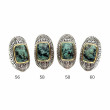 Bague Argent 925 et laiton avec turquoise africaine