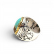 Bague Argent 925 et Laiton avec turquoise du Chili