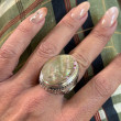 Bague argent 925 et nacre dorée