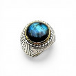 Bague Argent 925, Laiton et Labradorite
