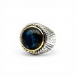 Bague Argent 925, Laiton et Labradorite