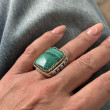 Bague Argent 925, Laiton et malachite