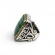 Bague Argent 925, Laiton et malachite