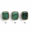Bague Argent 925, Laiton et malachite