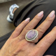 Bague Argent et kunzite facettée