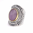 Bague Argent et Laiton avec Kunzite