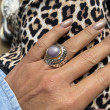 Bague Argent et Laiton avec kunzite
