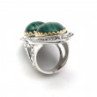 Bague Argent et Laiton avec malachite