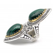 Bague Argent et Laiton avec malachite