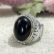 Bague Argent et Laiton avec Onyx