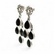 Boucles d'oreille argent et nacre noire