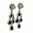 Boucles d'oreille argent et nacre noire