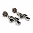 Boucles d'oreille argent et nacre noire