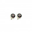 Boucles d'oreilles argent et grenat