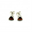 Boucles d'oreilles argent et grenat