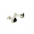 Boucles d'oreilles argent et grenat