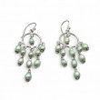 Boucles d'oreilles argent et perles vert clair