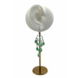 Boucles d'oreilles argent et perles vertes