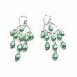 Boucles d'oreilles argent et perles vertes