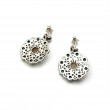 Boucles d'oreilles argent, turquoises et pierre de lune orange