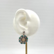 Boucles d'oreilles argent, turquoises et pierre de lune orange