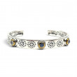 Bracelet argent 925, laiton et pierres de lune bleues