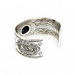 Bracelet Argent et Laiton avec azurite du Pérou