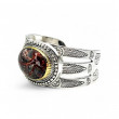 Bracelet Argent et Laiton avec Jaspe Léopard