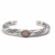 Bracelet Argent et Laiton avec pierre de lune orange