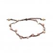 Bracelet tressé perles d'opale rose facettées