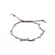 Braided bracelet with faceted aqua marina beads