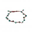Braided bracelet with turquoise beads