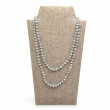 Collier Argent 925 et perles d'aigue marine facettées 85cm