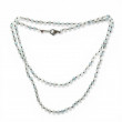 Collier Argent 925 et perles d'aigue marine facettées 85cm