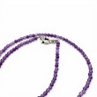 Collier Argent 925 et perles d'améthyste 40cm