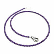 Collier Argent 925 et perles d'améthyste facettées 40cm